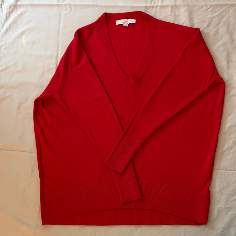Red V-Neck Sweater